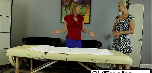  Sarah gets a deep tissue massage from Krissy